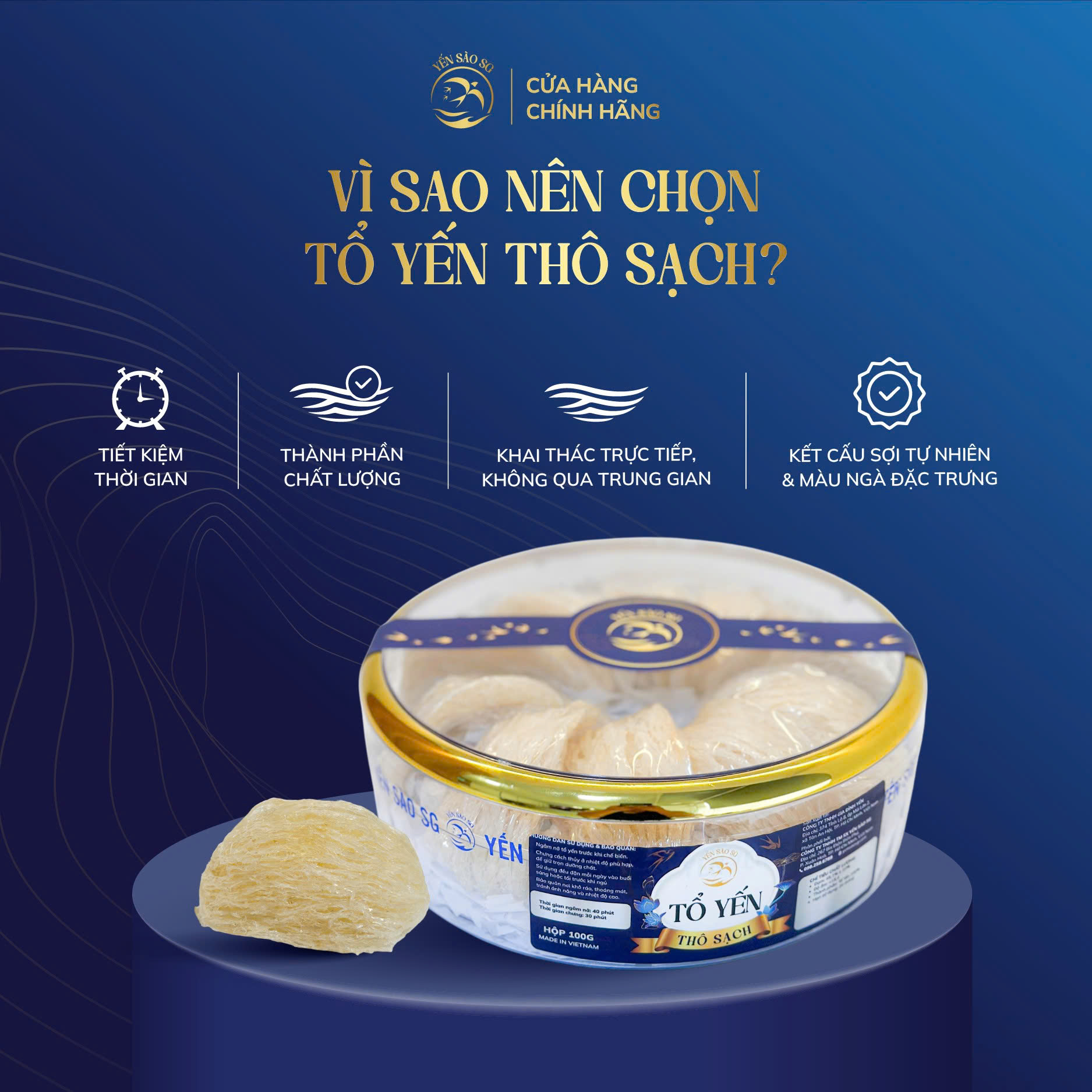 tổ yến thô sạch 100g